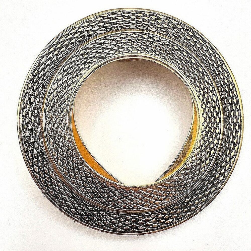 Vintage 80s 90s Lieba USA Gold Tone Textured Round Scarf Clip Accessory Fashion